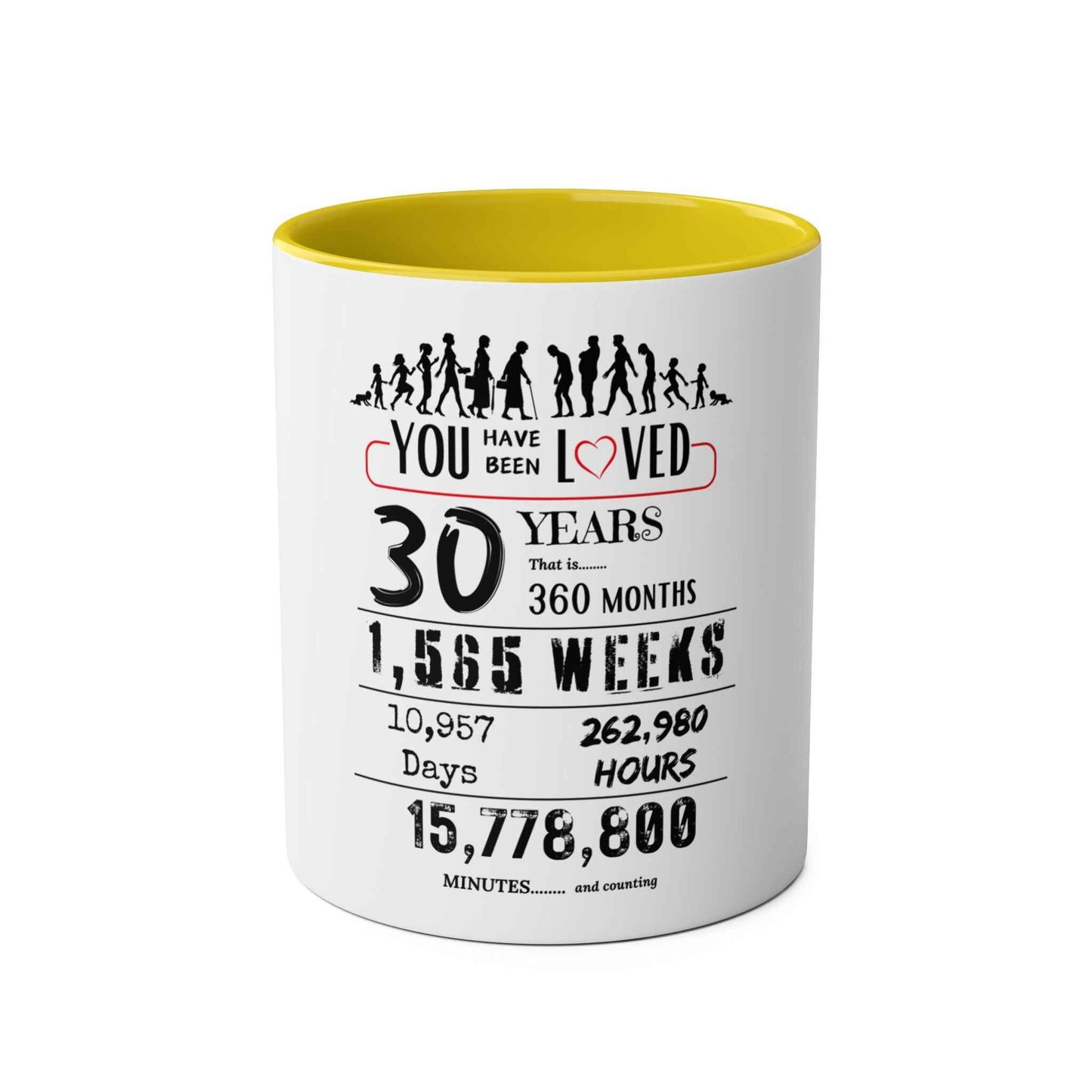30th Birthday Two-Tone Coffee Mug, 11oz
