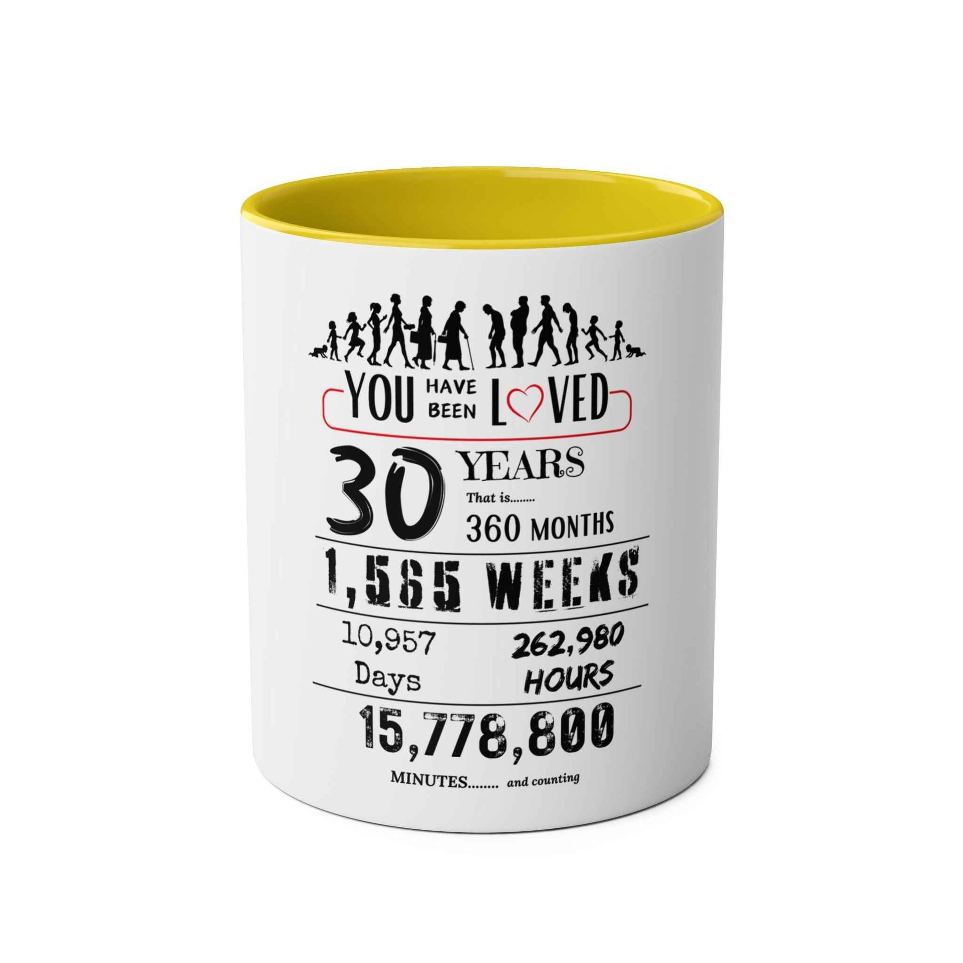 30th Birthday Two-Tone Coffee Mug, 11oz