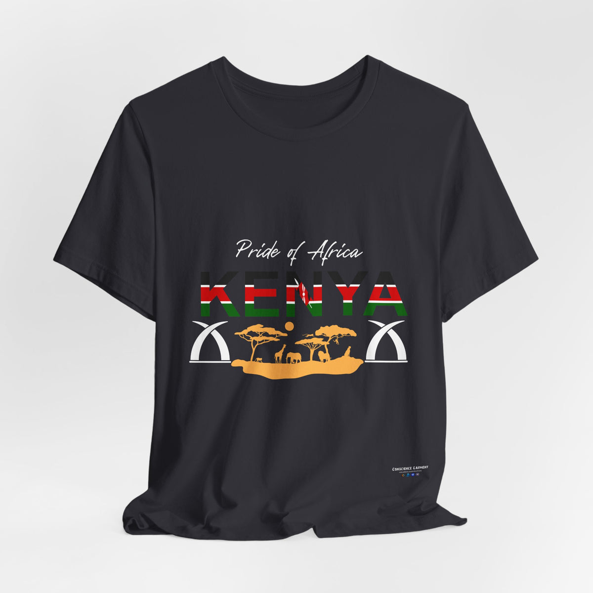 Pride of Africa Kenya T-Shirt | Unisex Short Sleeve Tee for Travelers and Culture Enthusiasts - Conscience Garment