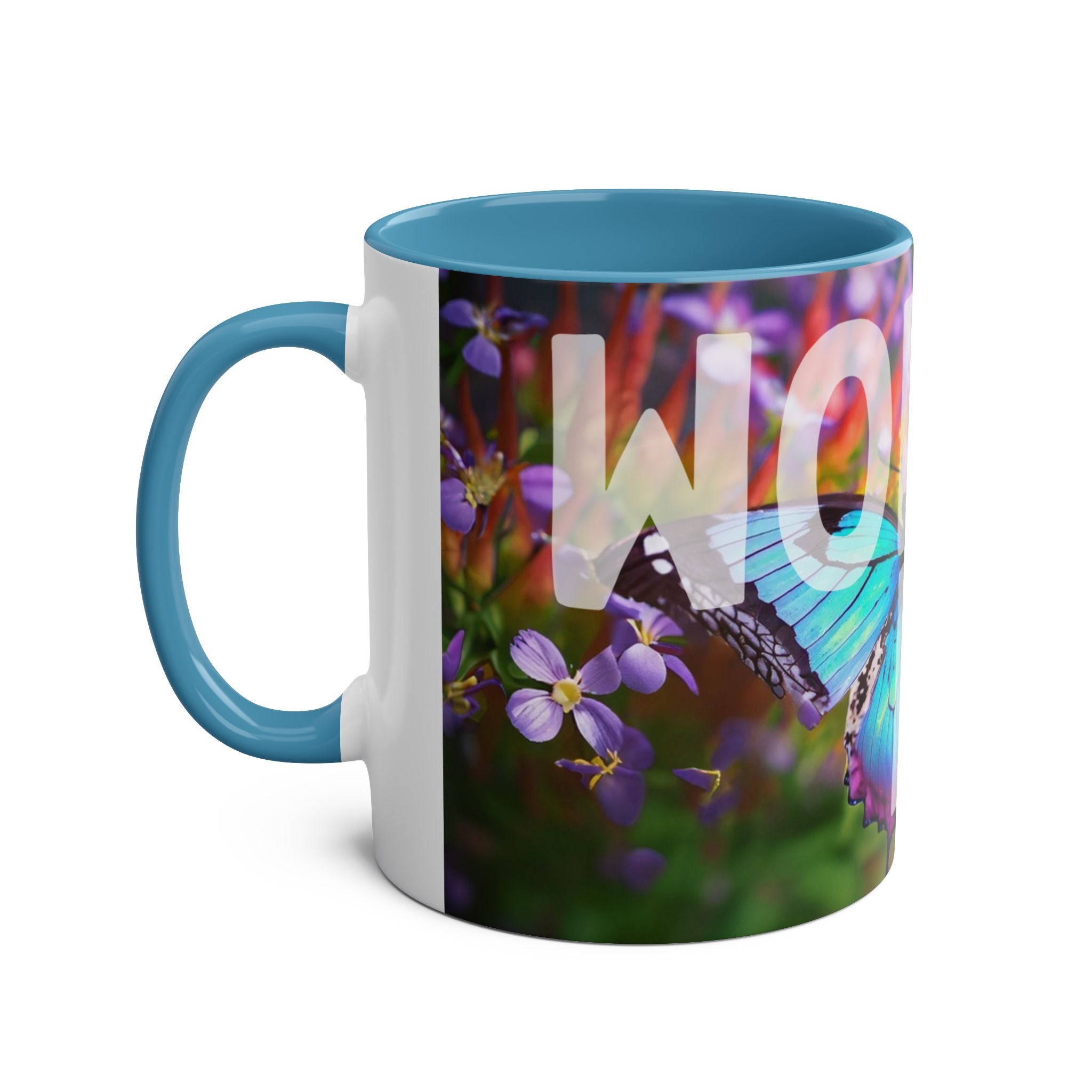 Mom Wow Two-Tone Coffee Mug, Birthday Gift, Mothers Day, 7 Colors