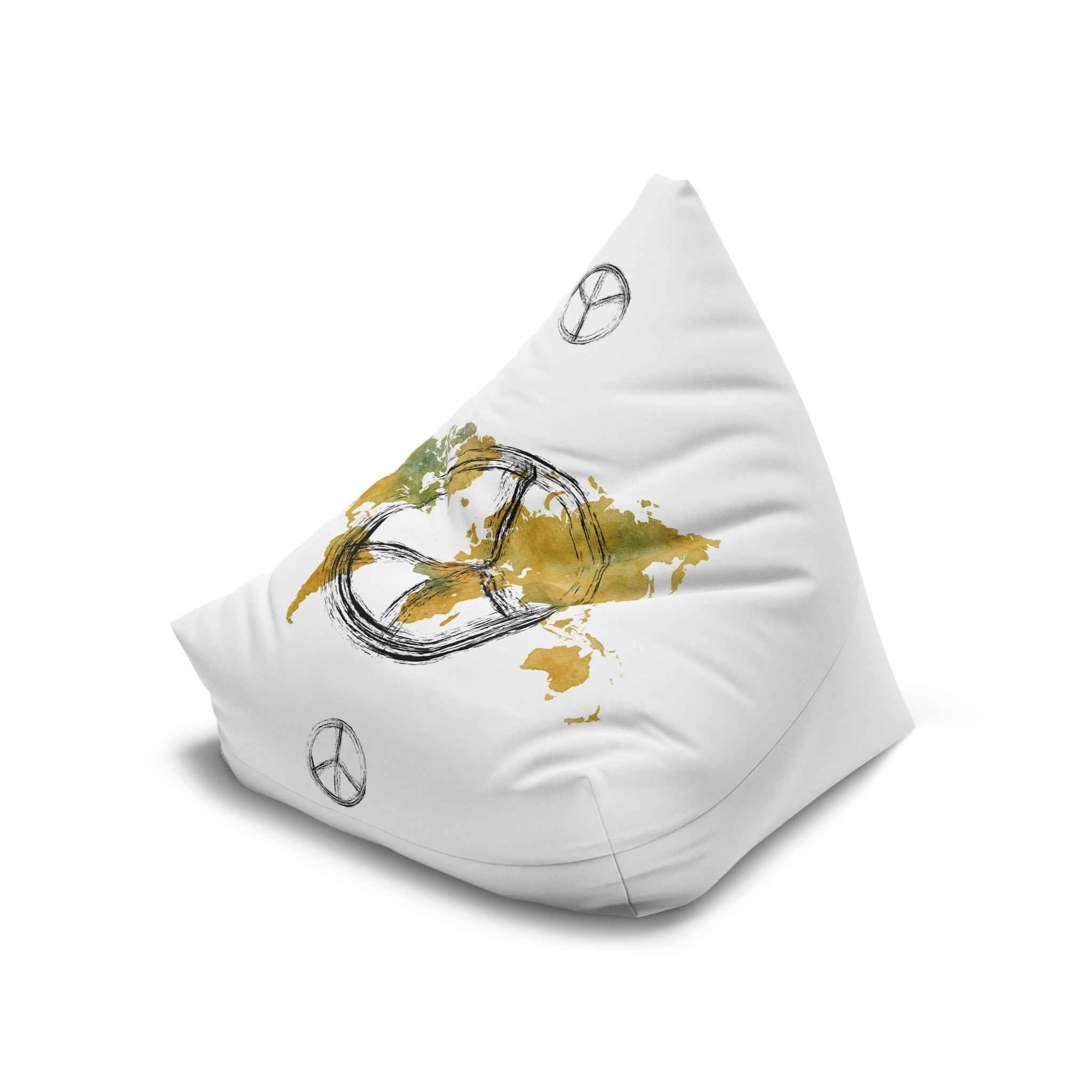World Peace Globe Peace Sign Bean Bag