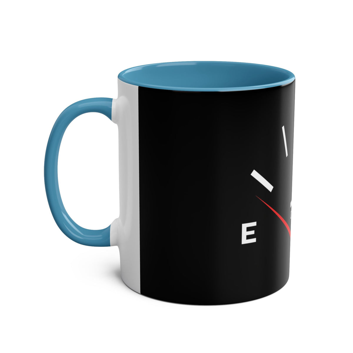 Funny Two-Tone Coffee Mug with Fuel Coffee Gauge Design - Conscience Garment