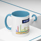 Mind the Gap Coffee Mug — Colorful City Skyline Accent Mug (11/15oz)