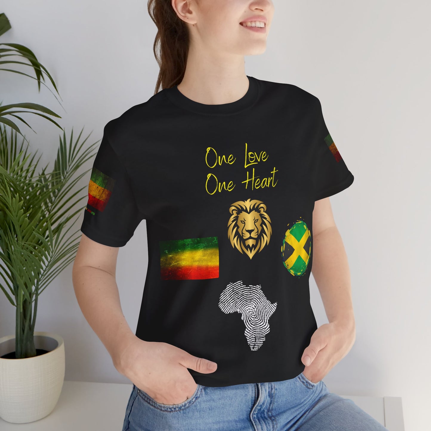 Simple Reggae Love Unisex T-shirt, Celebrate Unity, Peace, Culture, Music, Africa, Jamaica, Gift for Music Lovers, Festivals, and Holidays - Conscience Garment