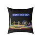 Mind The Gap Skyline Pillow — Neon London Decorative Throw Pillow