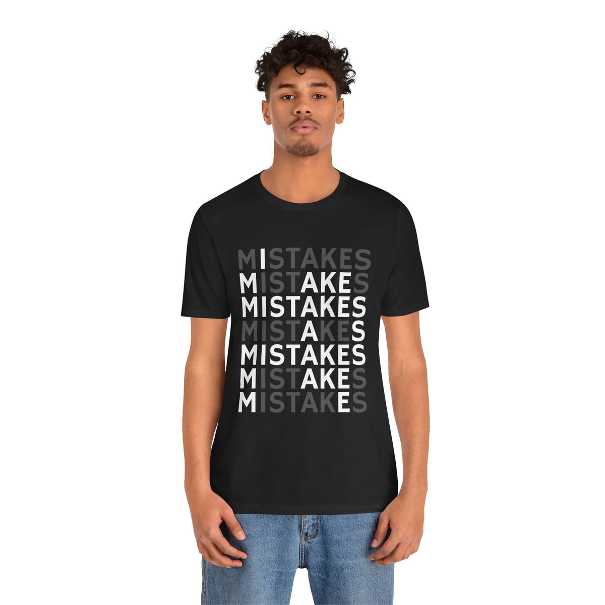 'Mistakes' Typography Black Tee