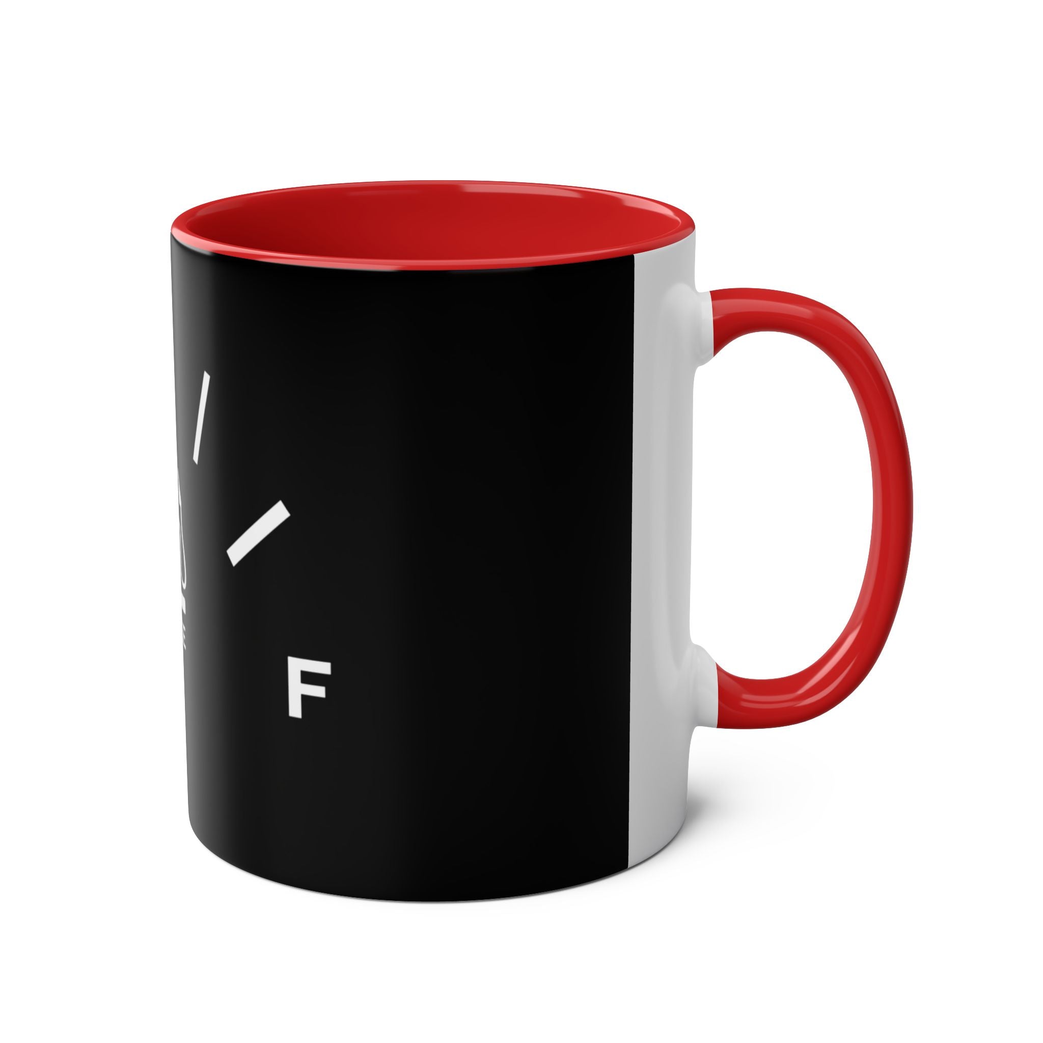 Funny Two-Tone Coffee Mug with Fuel Coffee Gauge Design