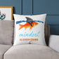 Mindset Is Everything Square Throw Pillow – Goldfish with Shark Fin Motivational Accent Pillow