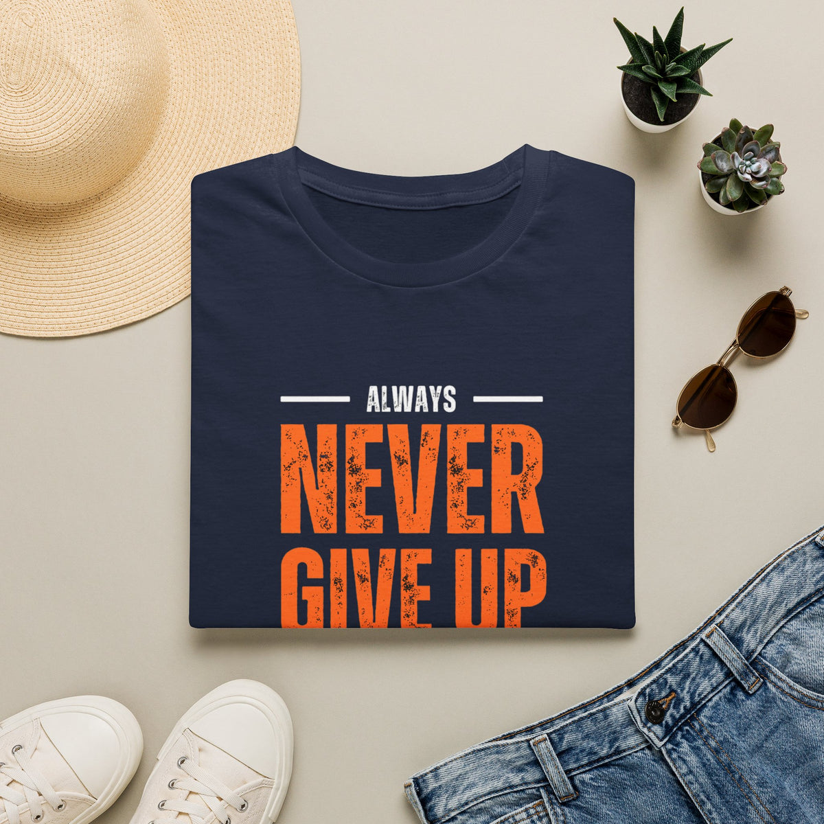 Never Give Up Stay Strong T-Shirt — Motivational Inspirational Tee