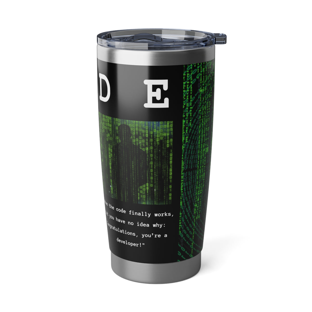 Tumbler with Matrix and Code Design - Conscience Garment