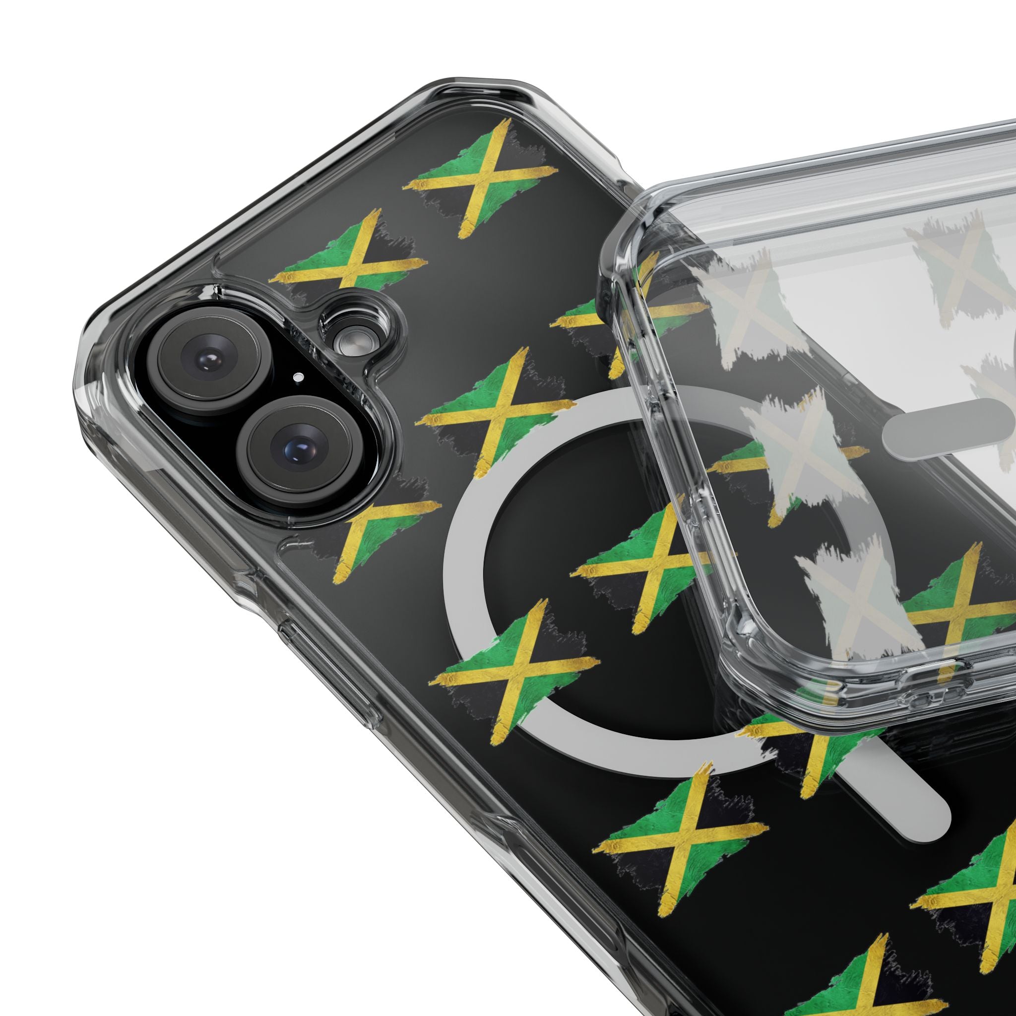 Jamaica Flag Clear Magnetic Phone Case — MagSafe Compatible