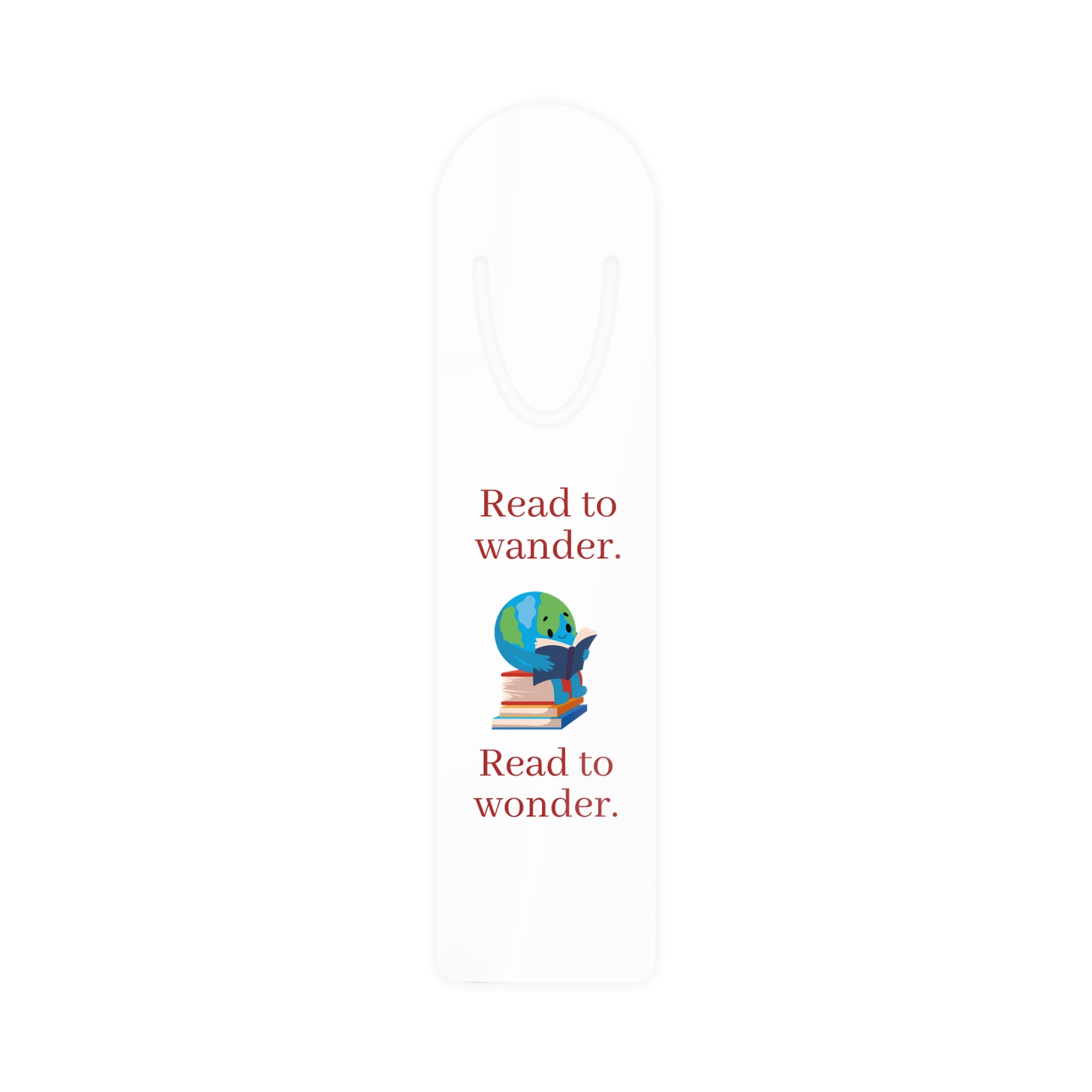 Bookmark — “Read to wander. Read to wonder.” Minimalist Metal Bookmarker for Book Lovers