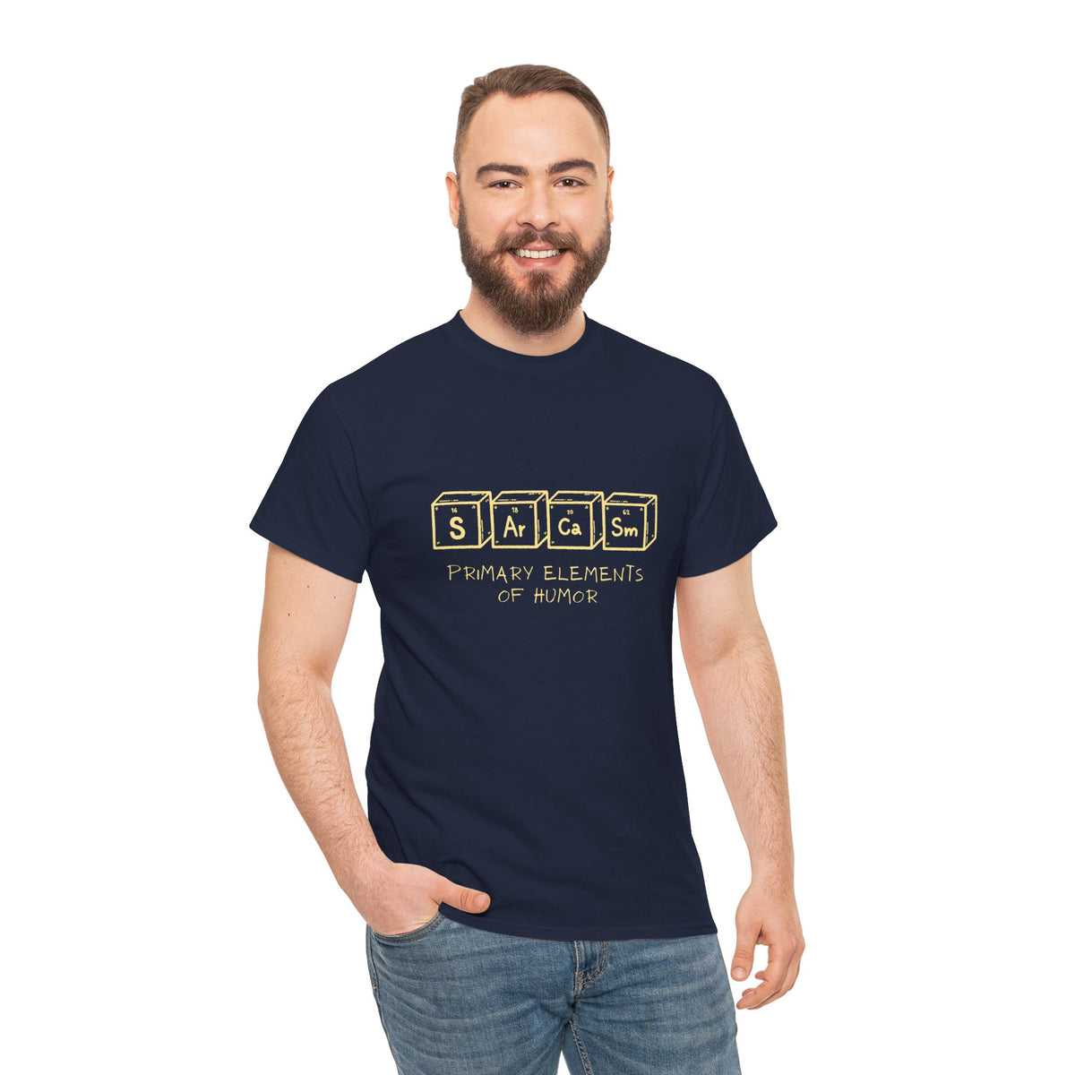 Sarcasm Blocks T-Shirt — “Sarcasm: Primary Elements of Humor” Retro Graphic Tee - Conscience Garment