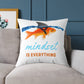 Mindset Is Everything Square Throw Pillow – Goldfish with Shark Fin Motivational Accent Pillow