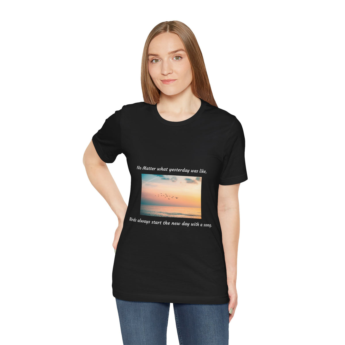 New Day, New Beginning - Inspirational Bird Tee, Unisex Short Sleeve T-Shirt, Motivational Quote Shirt, Nature Lover Gift, Positive Vibes Apparel - Conscience Garment