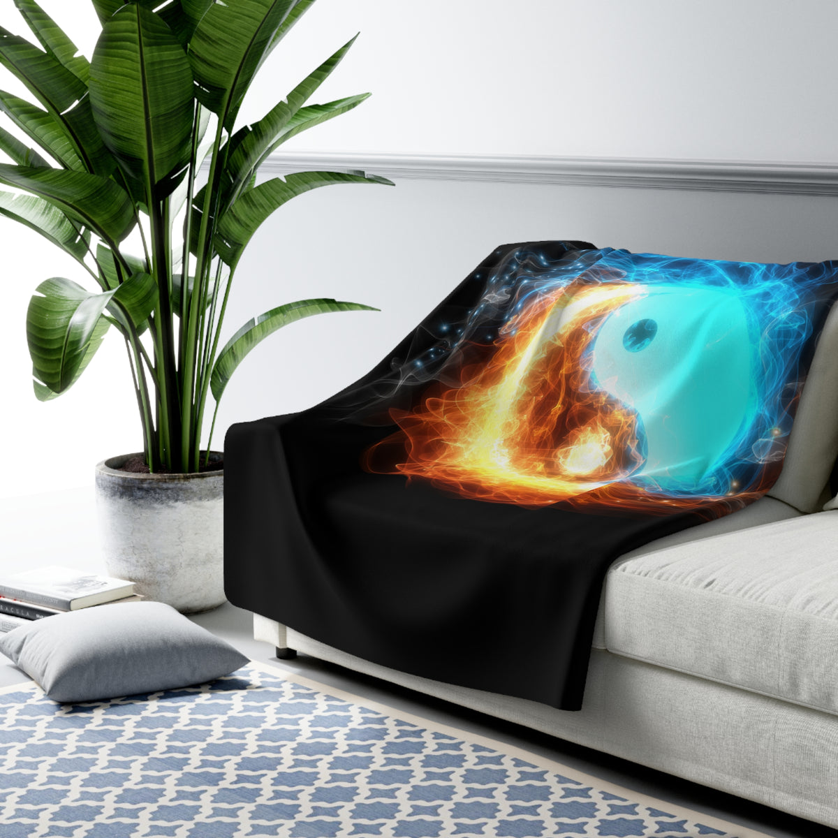 Yin Yang Sherpa Fleece Blanket – Spiritual Balance Gift
