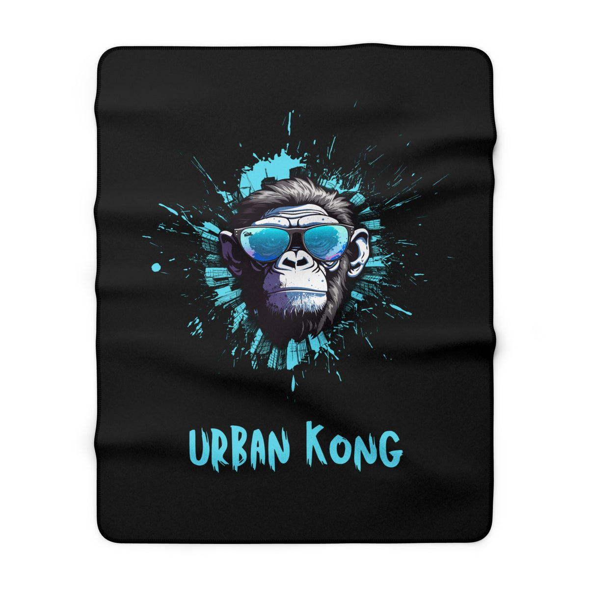 Urban Kong Sherpa Fleece Blanket — Cool Gorilla Print Cozy Throw