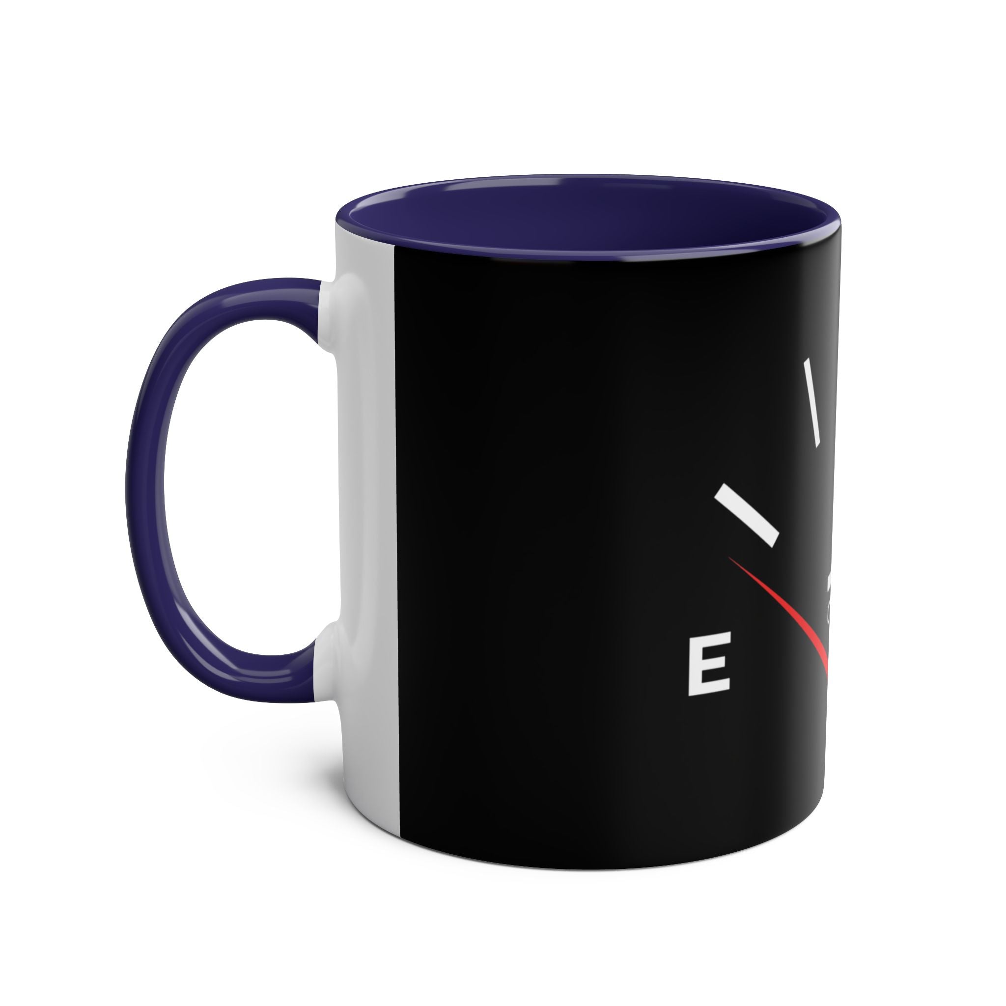 Funny Two-Tone Coffee Mug with Fuel Coffee Gauge Design