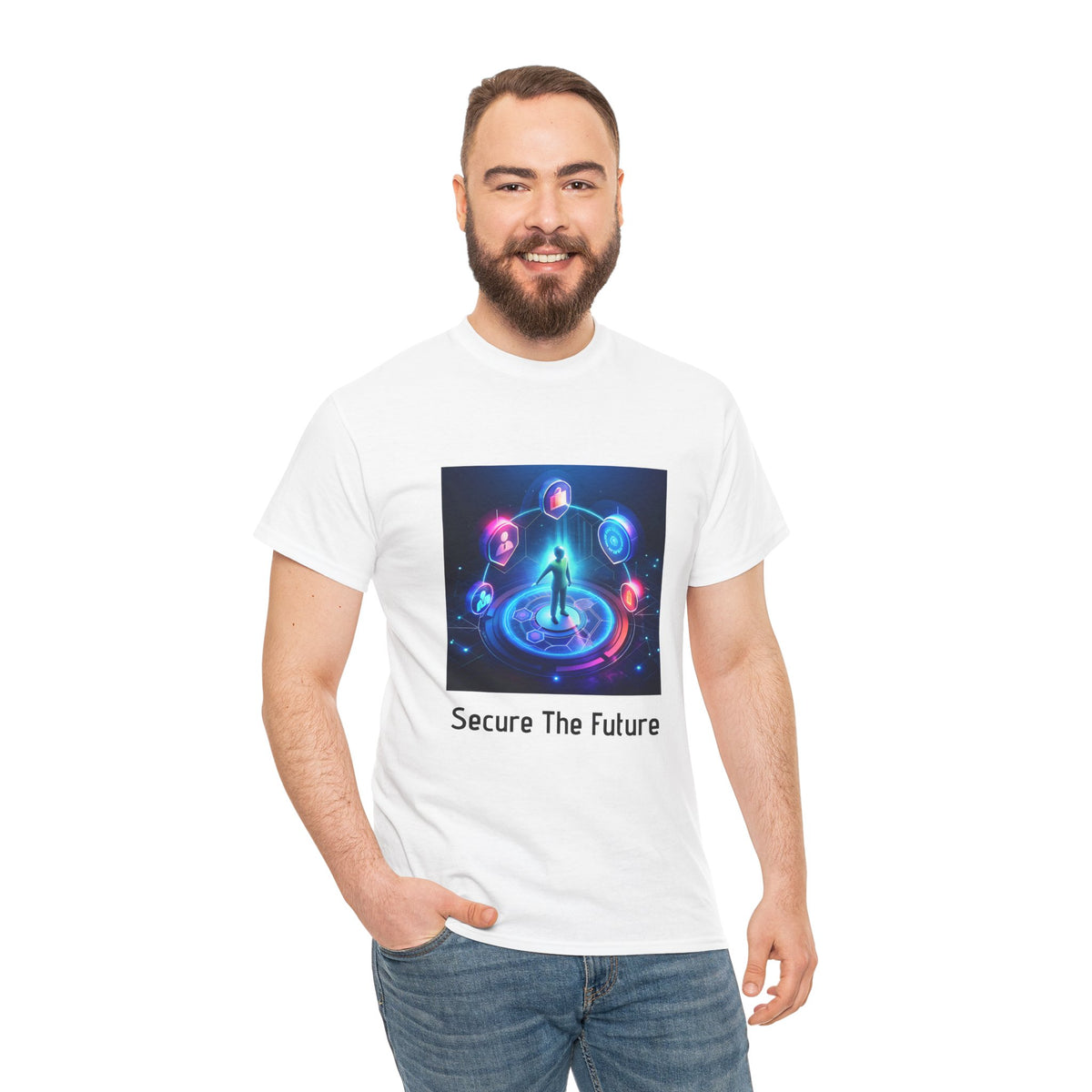 T-Shirt — "Secure The Future" Cybersecurity Futuristic Graphic Tee - Conscience Garment