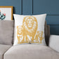 Lion Family Decorative Pillow – Golden Lion & Cubs Square Throw Pillow