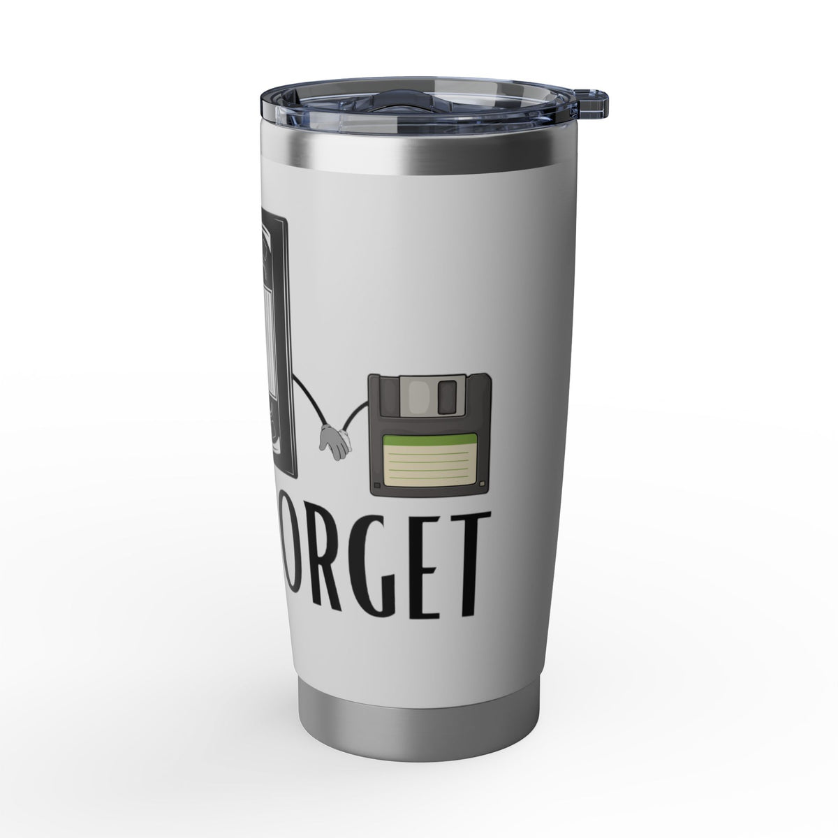 Never Forget Retro Vagabond 20oz Stainless Steel Tumbler - Cassette, VHS & Floppy Disc