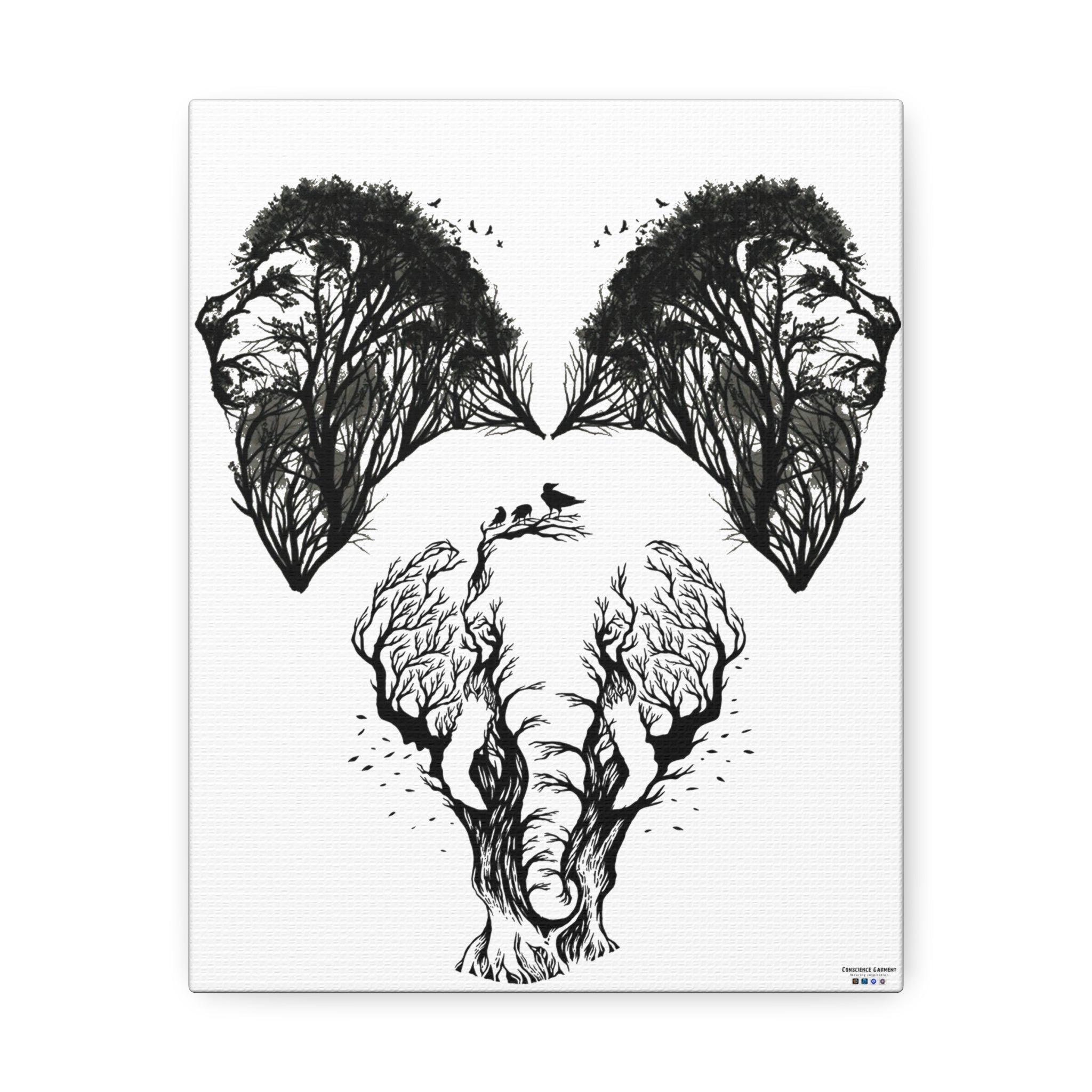 Satin Canvas, Lion, Elephant, Trees, Painting, Nature, See, King Jungle