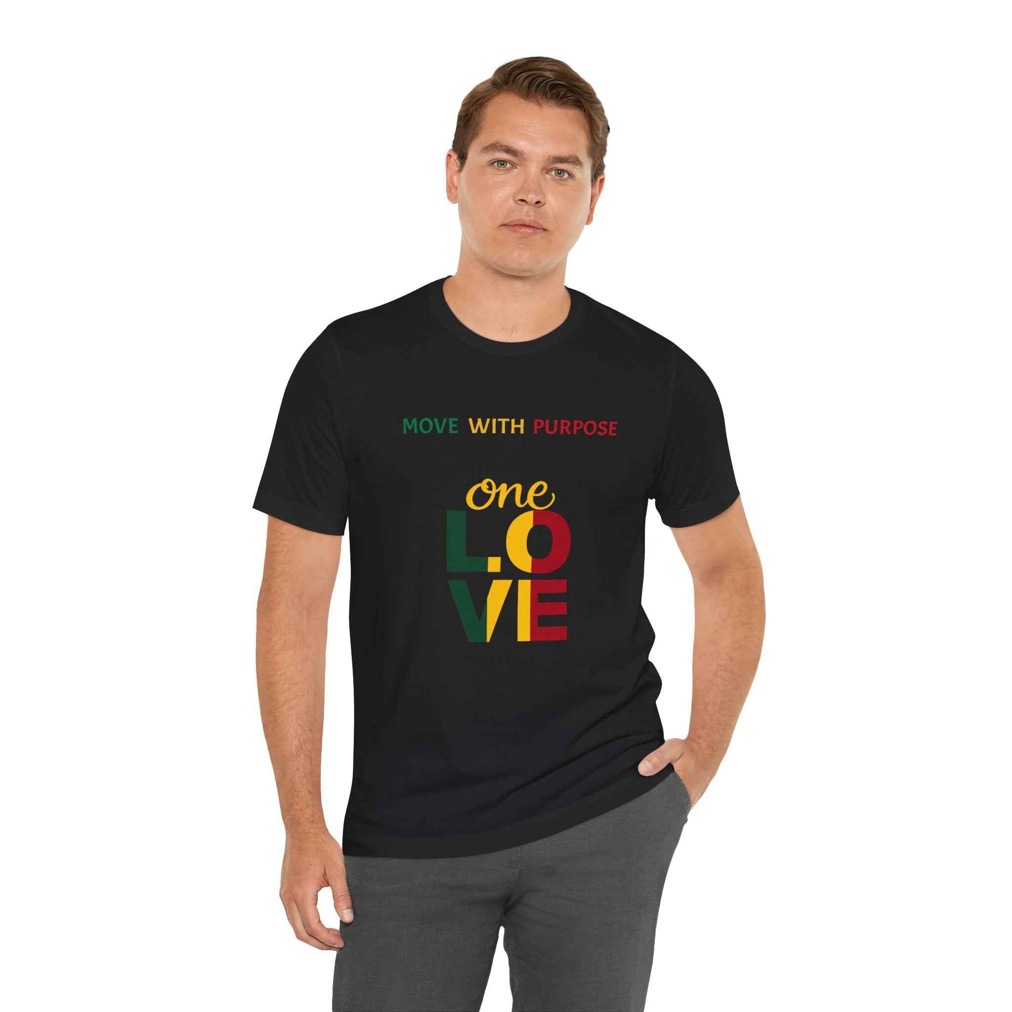 One Love Reggae T-Shirt Move With Purpose Inspirational T-Shirt