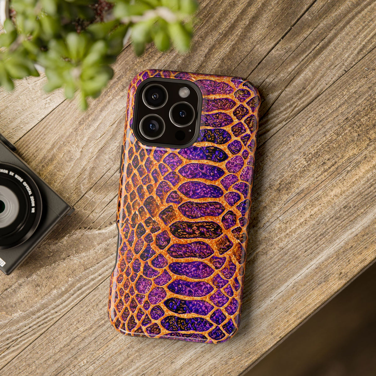 Purple-Gold Snake Skin Magnetic Impact Case