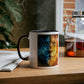 Lion Fire and Water Design Mug, Two-Tone, 11oz - Conscience Garment