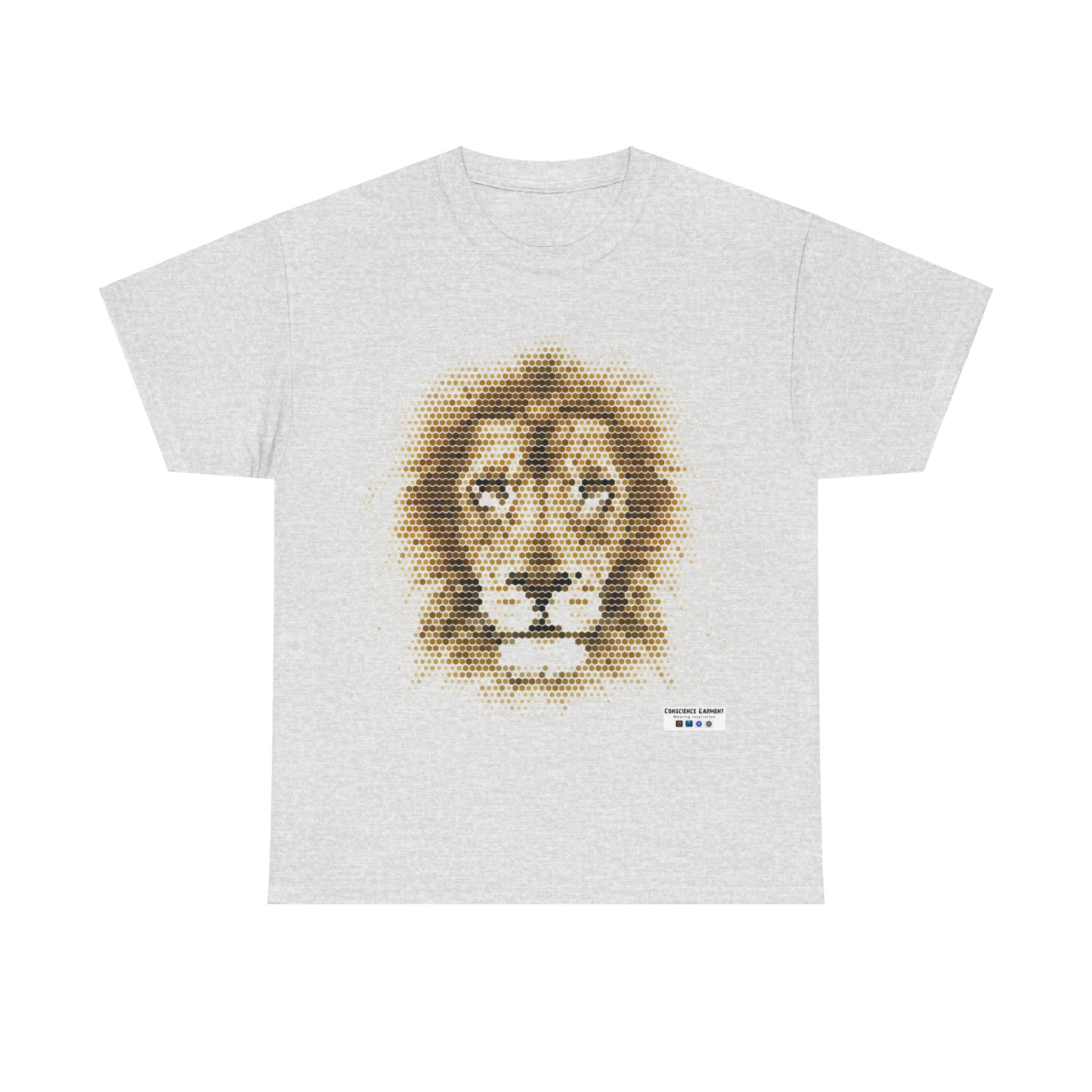 Lion, King of Jungle, T shirt, Unisex Heavy Cotton, Gift, Mindfulness, Motivation, Inspiration, Conscience Garment, Wearing, Positive, White