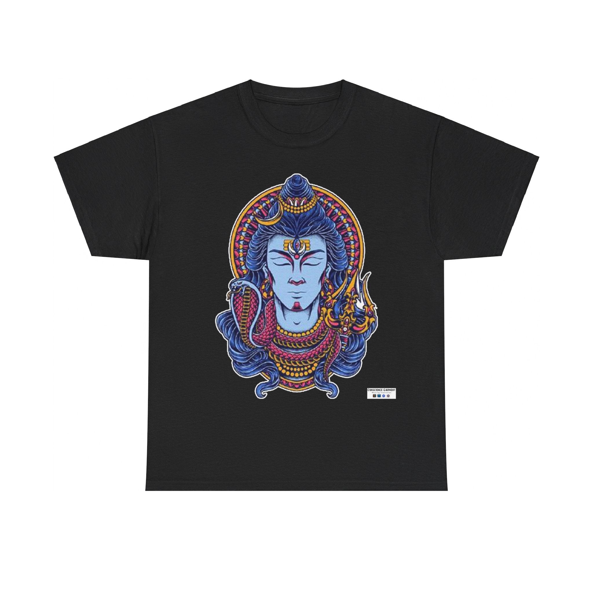 Lord Shiva T shirt, Unisex Heavy Cotton, Gift, Mindfulness, Motivation, Inspiration, Conscience Garment, Wearing, Positive, White