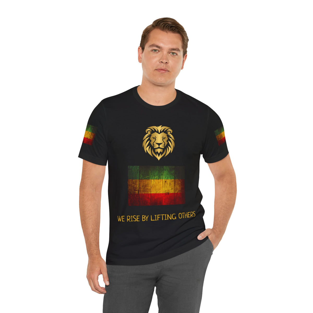 We rise by lifting others, Reggae Love Unisex T-shirt, Celebrate Unity, Peace, Culture, Music, Africa, Jamaica, Gift for Music Lovers, Festivals, and Holidays - Conscience Garment