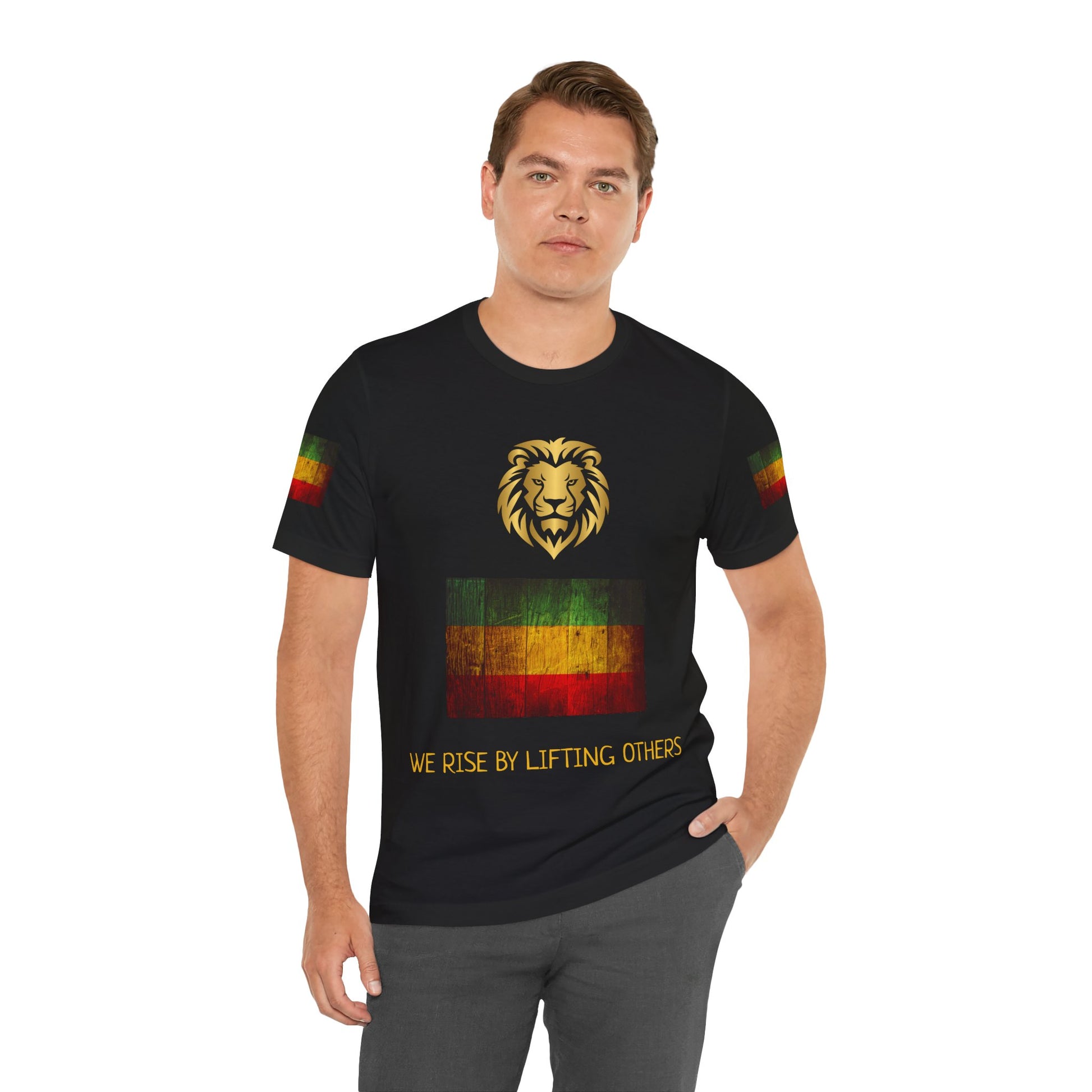 We rise by lifting others, Reggae Love Unisex T-shirt, Celebrate Unity, Peace, Culture, Music, Africa, Jamaica, Gift for Music Lovers, Festivals, and Holidays - Conscience Garment