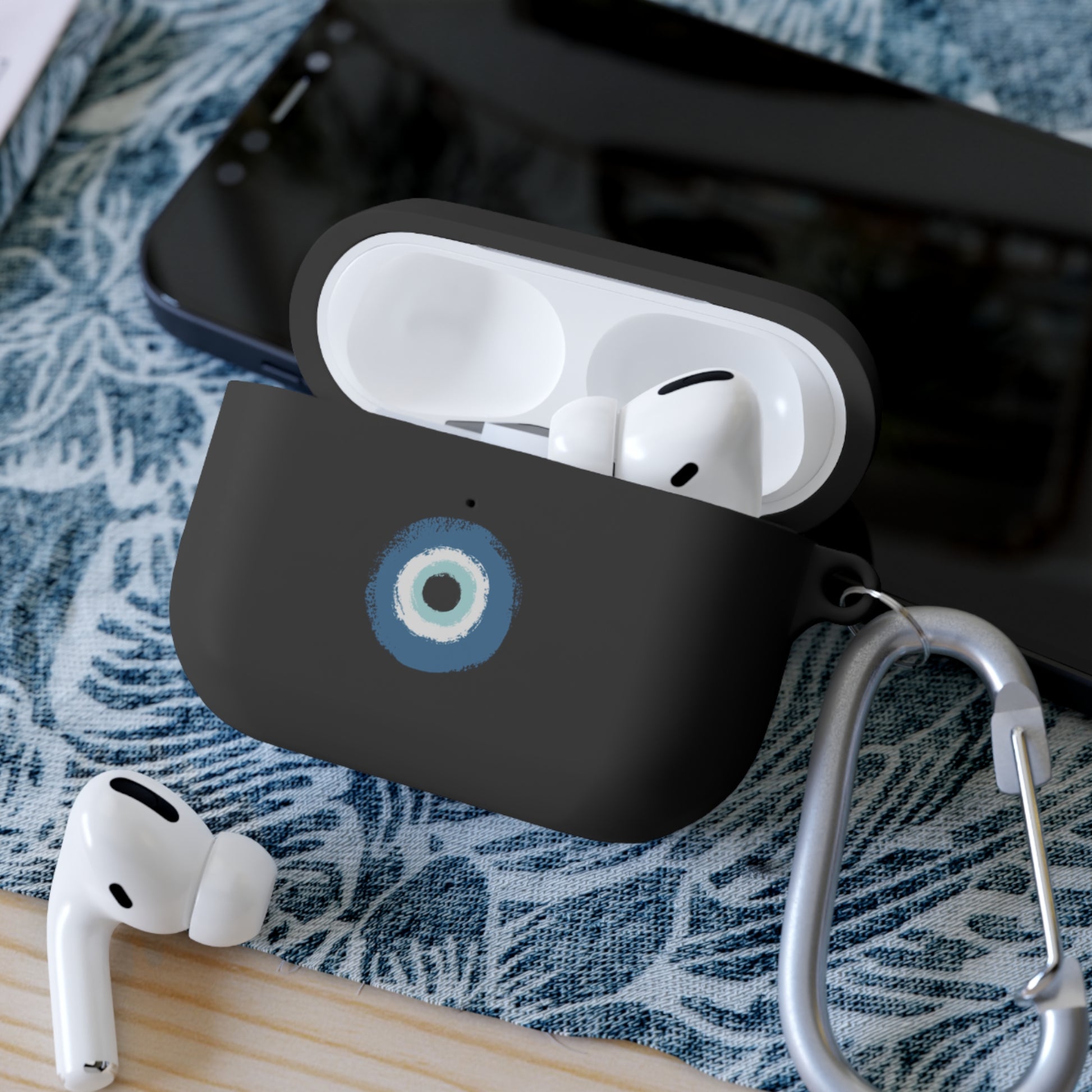 AirPods Case Cover with Evil Eye Design, Protective Case for AirPods Pro, Trendy Wireless Earbud Cover, Unique Gift for Music Lovers, [...] - Conscience Garment