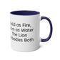 Lion Fire and Water Design Mug, Two-Tone, 11oz - Conscience Garment