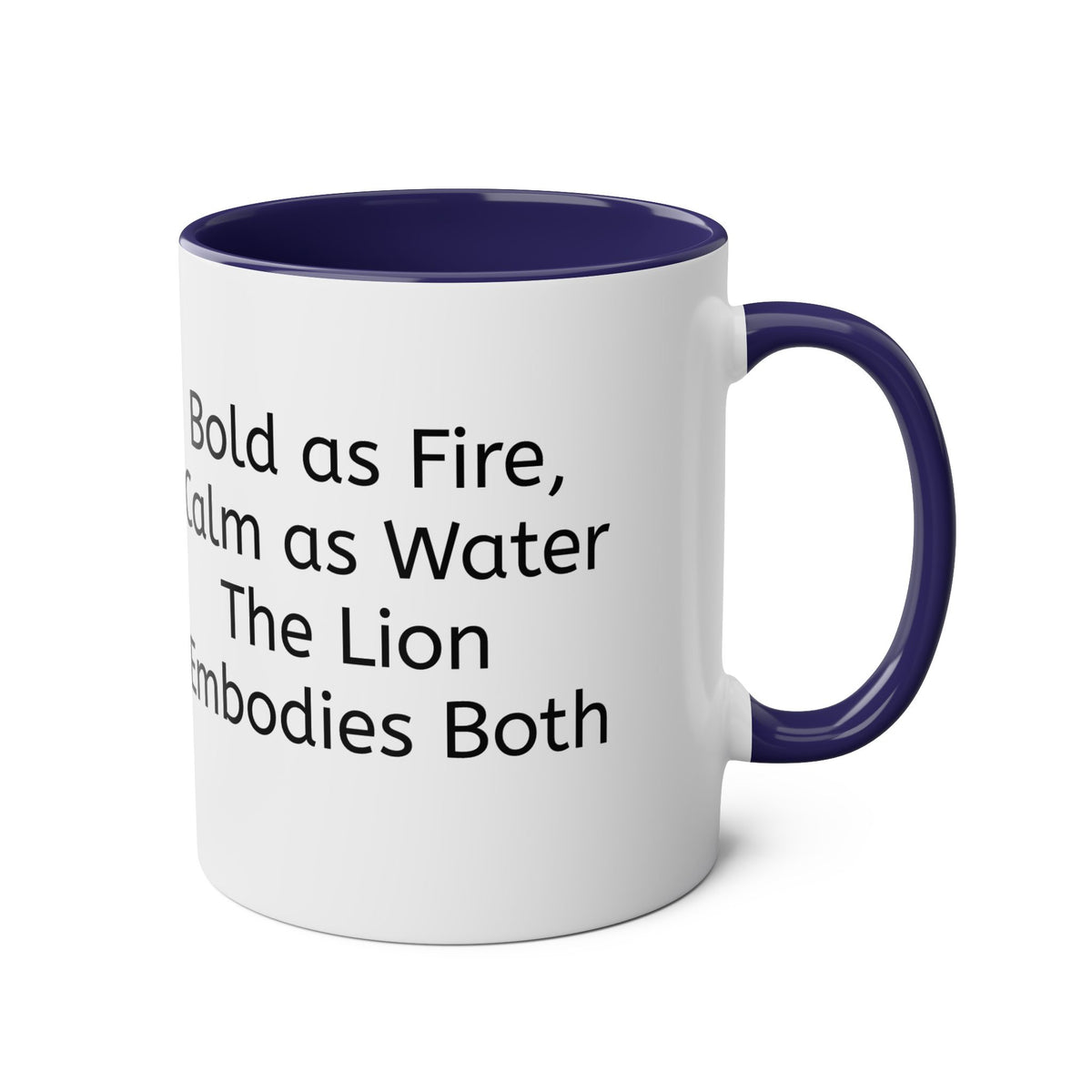 Lion Fire and Water Design Mug, Two-Tone, 11oz - Conscience Garment