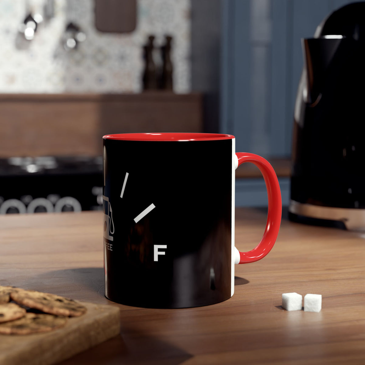Funny Two-Tone Coffee Mug with Fuel Coffee Gauge Design - Conscience Garment