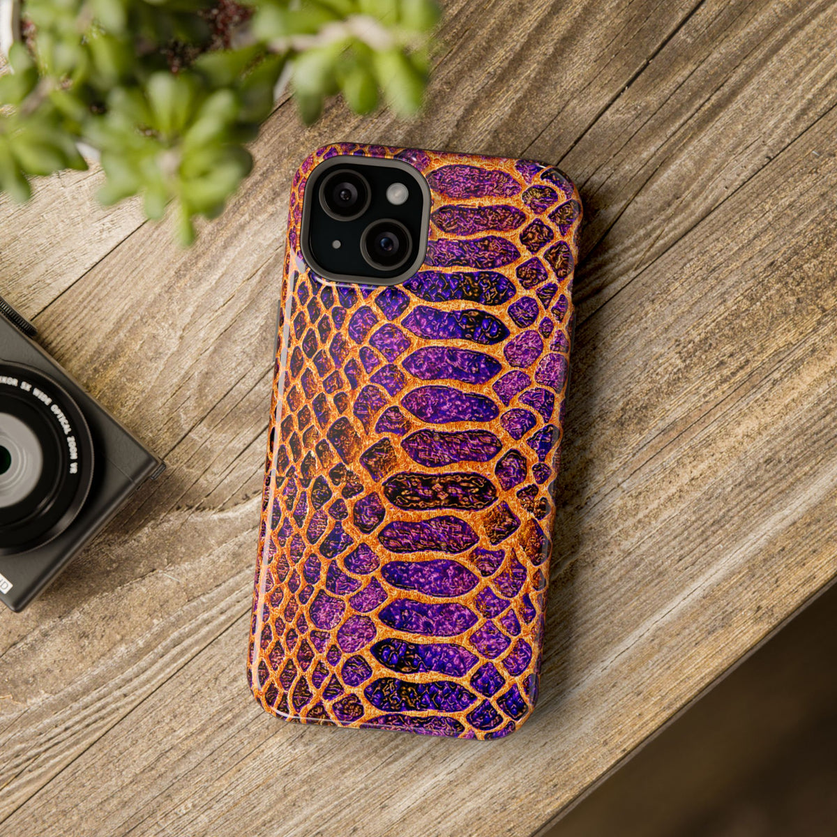 Purple-Gold Snake Skin Magnetic Impact Case
