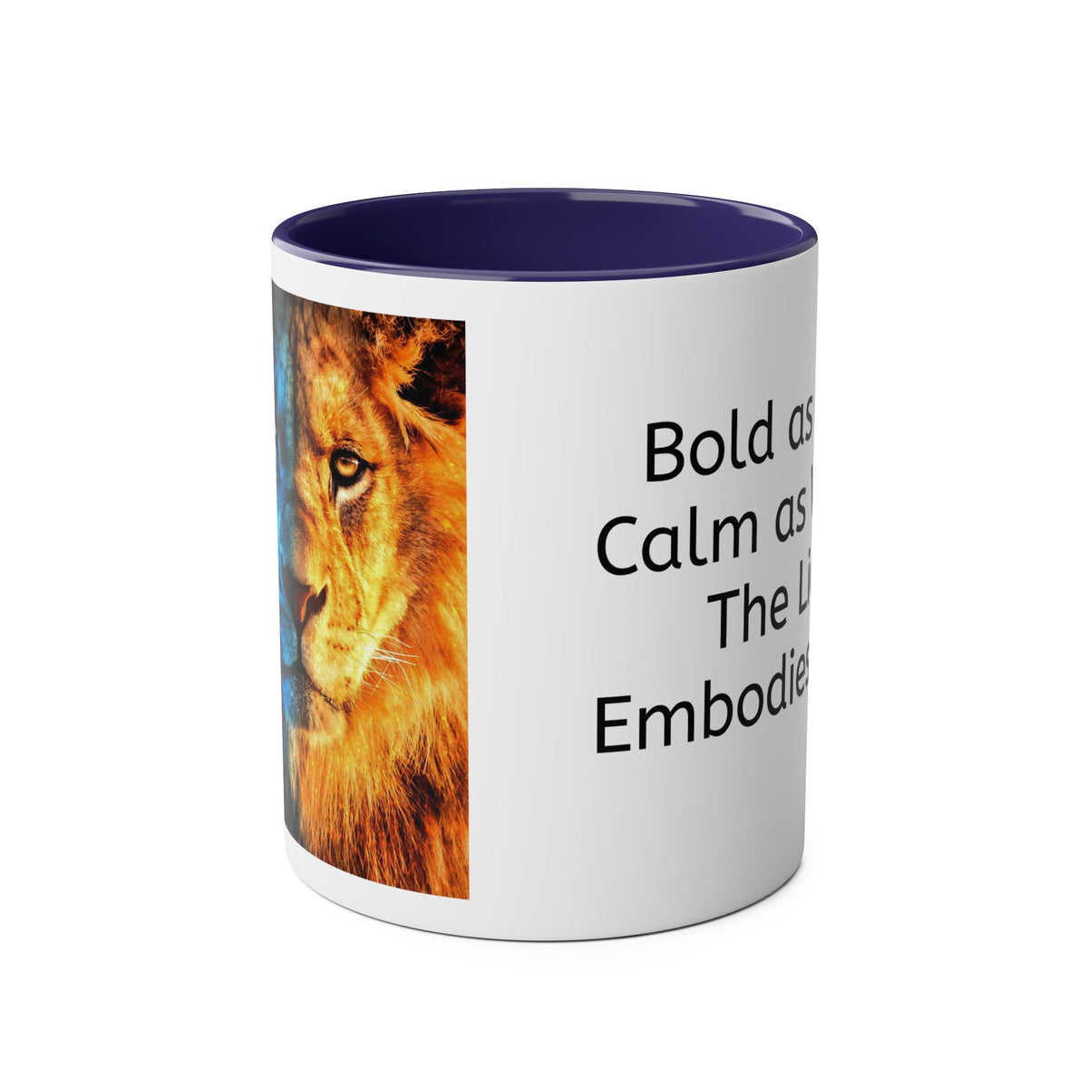 Lion Fire and Water Design Mug, Two-Tone, 11oz - Conscience Garment