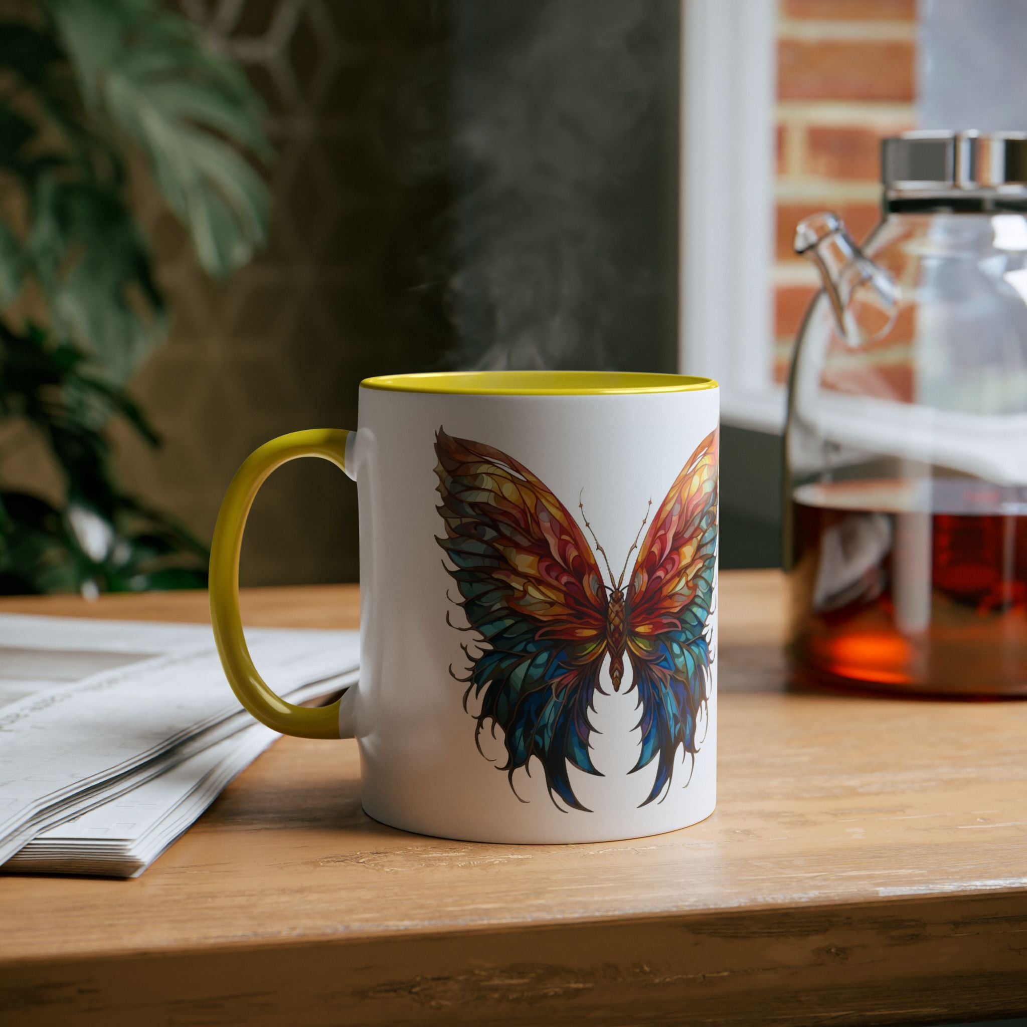 Butterfly Two-Tone Coffee Mug, Birthday Gift, 7 Colors