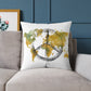 Peace Sign World Map Throw Pillow — Boho Travel Decorative Accent