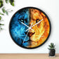 Lion Face Wall Clock — Blue & Orange Dual-Tone Lion Art Clock