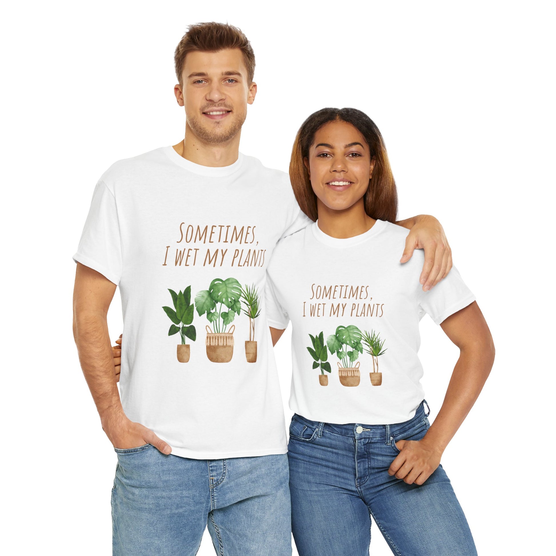 Plant Lover's Tee, Sometimes I Wet My Plants Shirt, Unisex Cotton Tee, Gardener Gift, Eco-Friendly Apparel - Conscience Garment