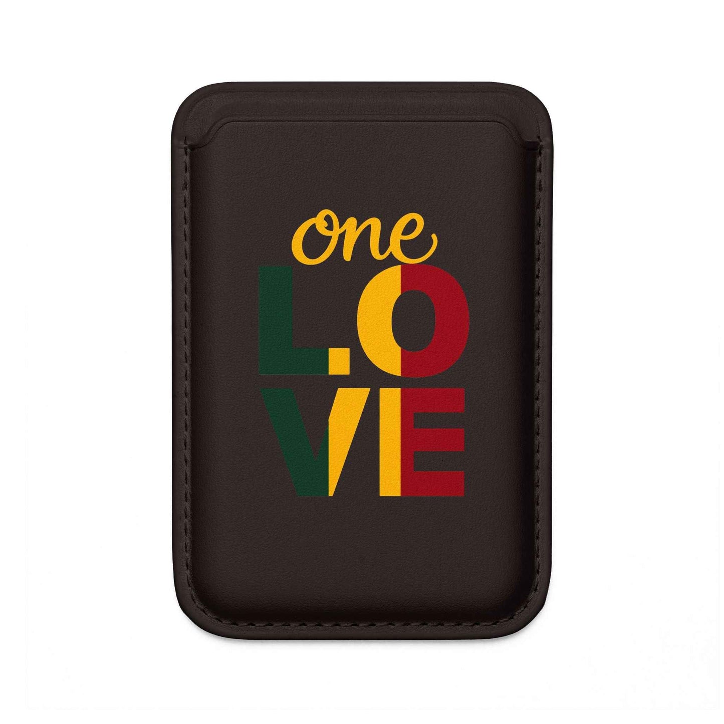 One Love Vegan MagSafe Wallet — Slim Card Holder with Bold Retro Typography