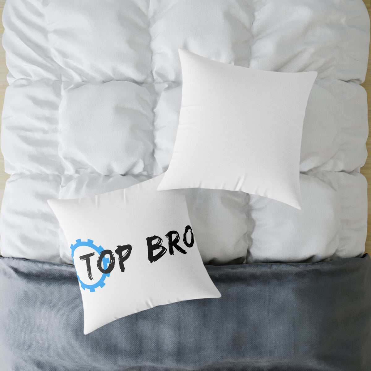 Top Bro Pillow - Square Poly Canvas Decorative Throw Cushion