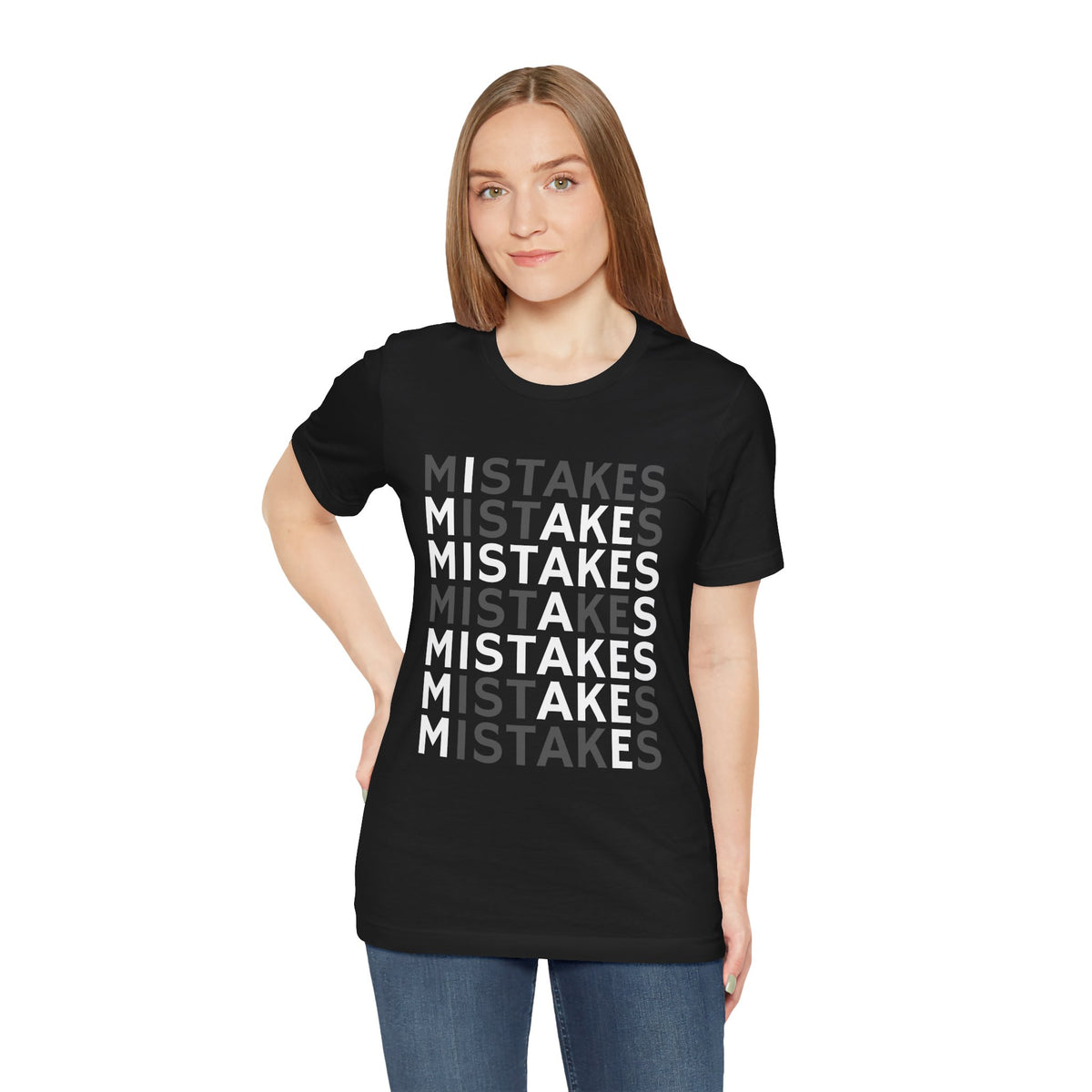 'Mistakes' Typography Black Tee