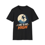 Climbing T-Shirt — I Like to Get High Mountain Rock Climber T-Shirt - Gift