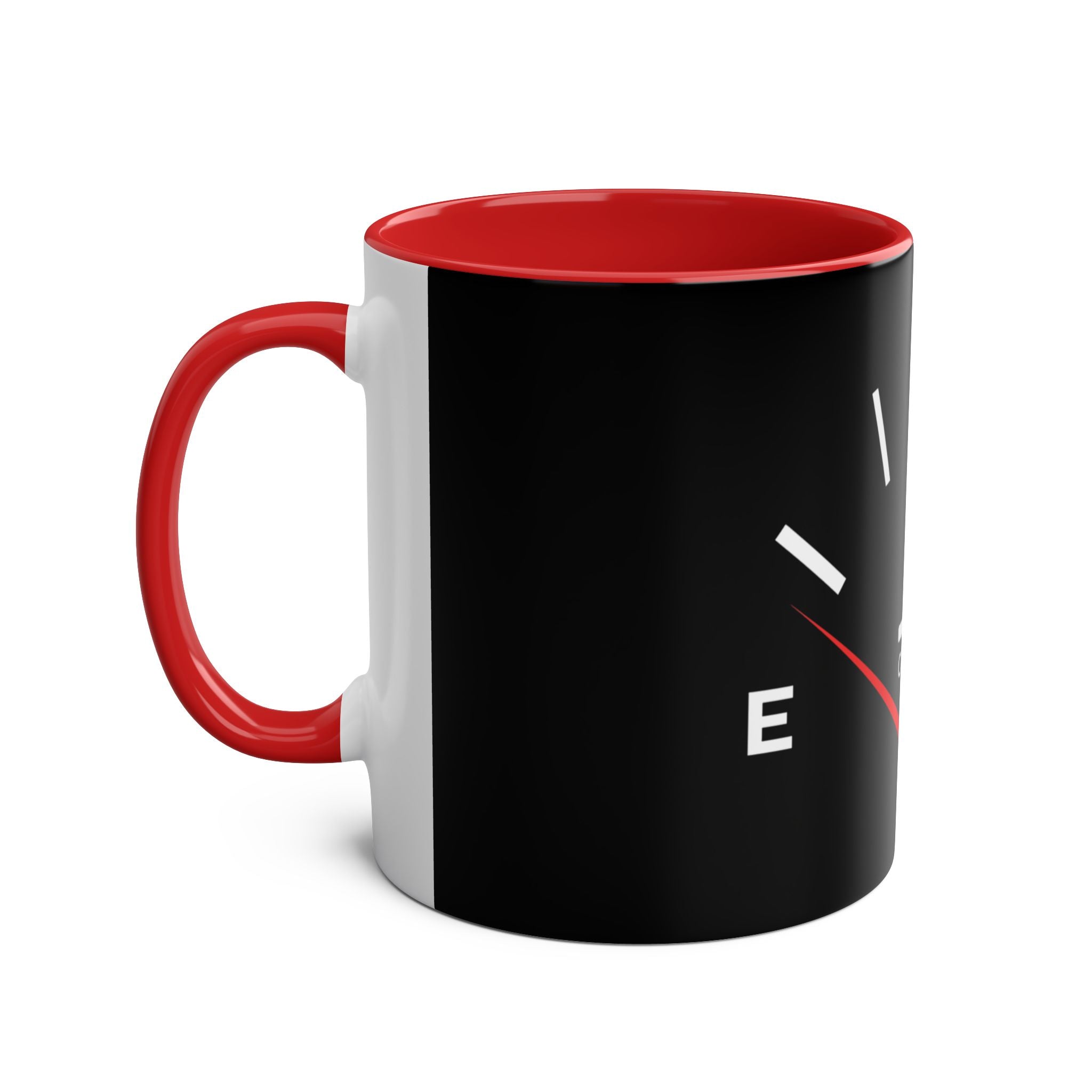 Funny Two-Tone Coffee Mug with Fuel Coffee Gauge Design