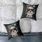 Cute Dog Headphones Square Pillow — Cool Sunglasses Pet Decor