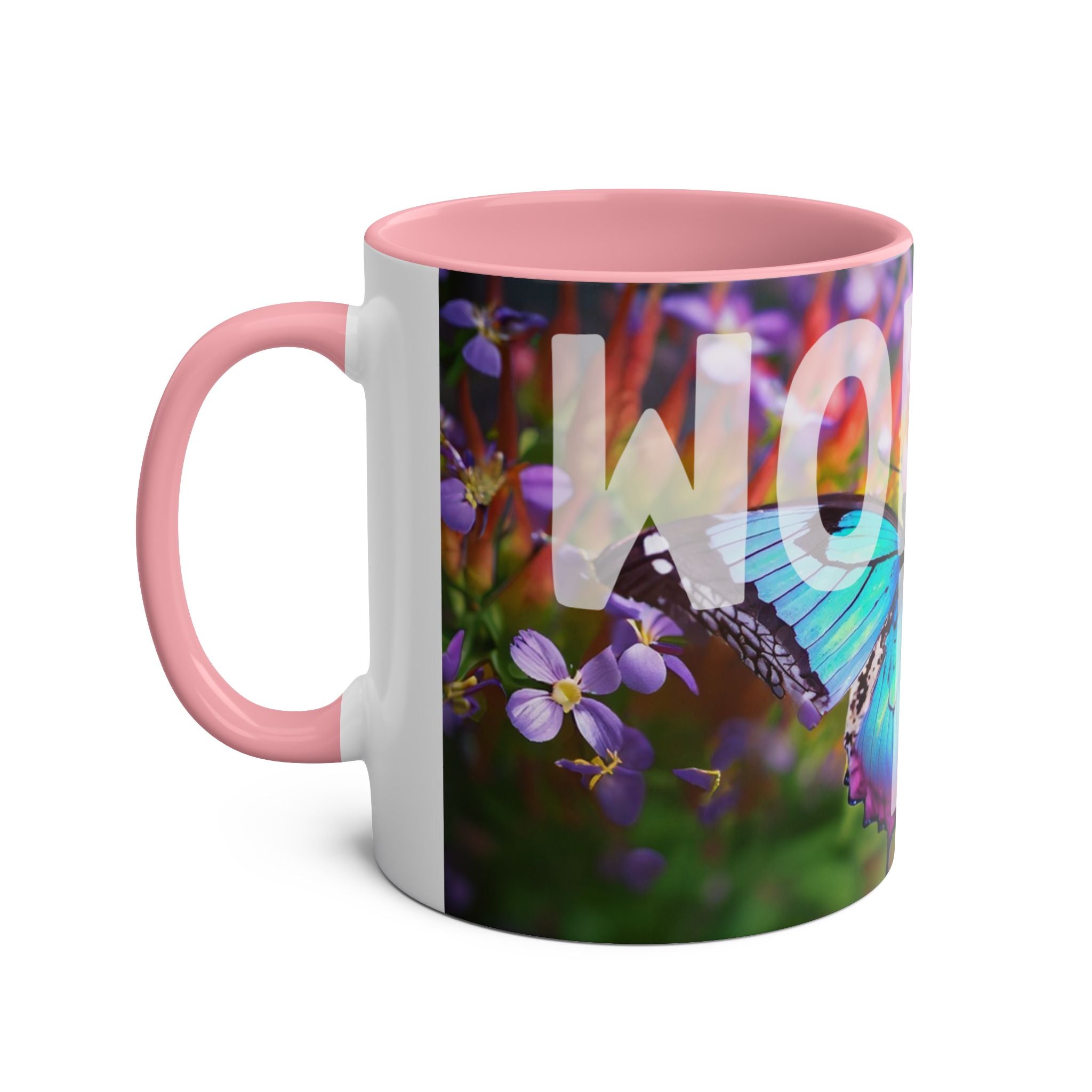 Mom Wow Two-Tone Coffee Mug, Birthday Gift, Mothers Day, 7 Colors